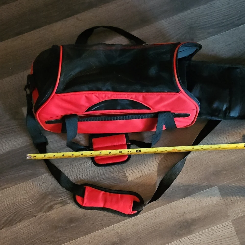 Red Pet Carrier with Black Accents